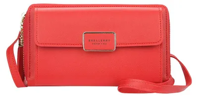 Produktbild von Yixuan Frauen Brieftasche, Brieftasche, stilvoll, kompakt, ideal für Telefonkuss, praktische Fächer.- Rot