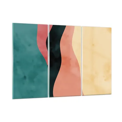Produktbild von Bilder auf glas - 3 Teile - Mehrfarbig Abstraktion Modern - 165x110cm - Glasbilder - Wandbilder - Bilder - Wanddekoration aus Glas - Glas Bilder - Wandbild auf Glas - GCE165x110-4820