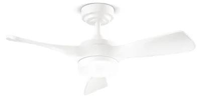 Obrázek produktu pro Stropní ventilátor s LED diodou 18 W a bílými dřevěnými lopatkami, 6 rychlostí, dálkové ovládání, Ø 90 cm, moderní design – Perenz