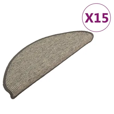 Zdjęcie produktu dla Maty na schody 15 szt. 65x21x4 cm Beżowo-szare, półokrągłe, duże