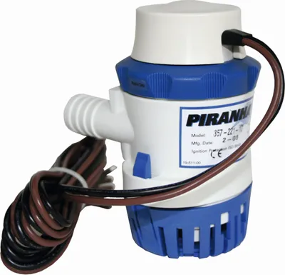 Produktbild von LILIE SHURflo PIRANHA Bilgenpumpe - Süß- Salz- und Schmutzwasser - 25l/min - 0,7bar max - 12V 1,7A