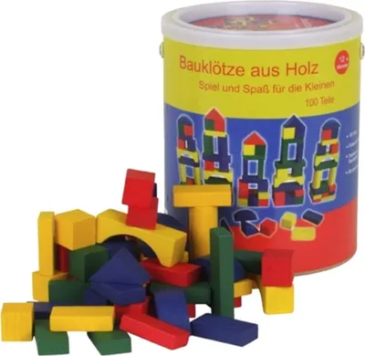 Produktbild von Holzbauklötze bunt 100 Stück