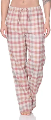 Produktbild von Normann Damen Flanell Schlafanzug Hose kariert – Schlafhose ideal zum relaxen ; altrose , 36
