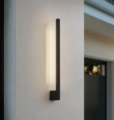 Produktbild von Lindby LED-Wandleuchte Neano, 60cm, schwarz, Metall, IP54