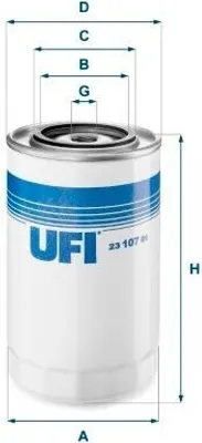 Produktbild von Ölfilter UFI 23.107.01 Anschraubfilter für IVECO Zeta für FIAT 94 Serie