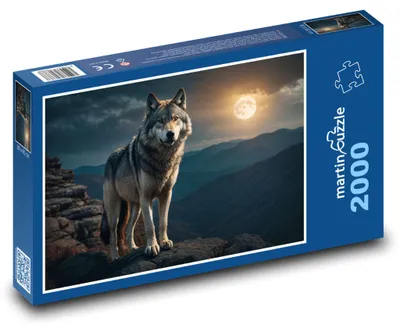 Obrázek produktu pro martinpuzzle - Puzzle 2000 - Vlk - noc, měsíc