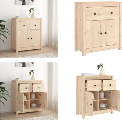 Produktbild von vidaXL Sideboard 70x35x80 cm Massivholz Kiefer - Sideboard - Sideboards - Schrank - Beistellschrank
