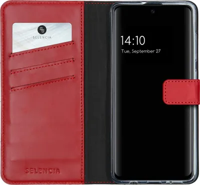 Zdjęcie produktu dla Selencia Etui z prawdziwej skóry dla Samsung Galaxy A51 - Czerwony