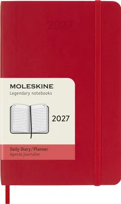 Produktbild von Moleskine Tageskalender für 12 Monate, 2027, Format Taschenbuch/A6, 1 Tag = 1 Seite, weiche Einbandausführung, Scharlachrot
