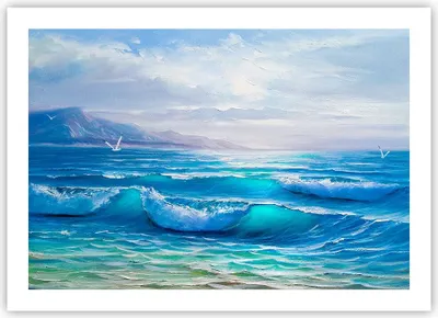 Produktbild von Poster - Poster ohne Rahmen - Meer Welle Möwe - 70x50 cm - Wand Bild - Wanddeko - Wandbilder - Kunstposter - Wandposter - Bilder - Kunstdruck - Wanddekoration - Wandbild - P2XAA70x50-4033