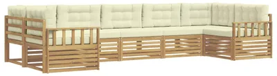 Produktbild von vidaXL Outdoor-Sofagarnitur mit Kissen 7 pcs Weiß und Creme