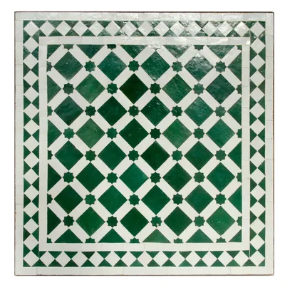 Produktbild von Couch Mosaiktisch 60x60 Grün Weiß Glasiert