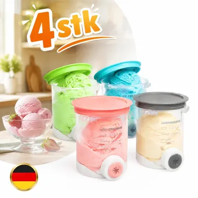 Produktbild von Eis-Aufbewahrungsbehälter mit Deckeln 4er-Set für Ninja Creami NC700 NC701EU