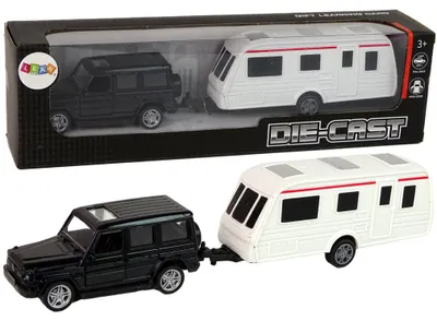 Productafbeelding van Jeep zwarte caravan voertuigset metalen elementen