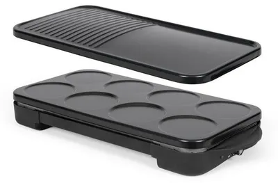 Image de Crêpière Plancha Grill 2-en-1 LIVOO DOC349N, 1500 W, 8 Mini Crêpes Ø 11,5 cm, Sans PFAS, Noir