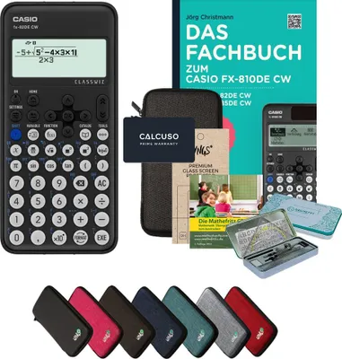 Produktbild von CALCUSO Streberpaket Dunkelgrau mit Taschenrechner Casio FX-82DE CW