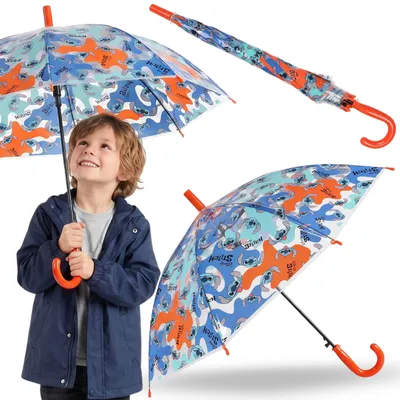 Produktbild von DISNEY Stitch Bunter Kinderregenschirm für Mädchen, transparenter, zusammenklappbarer Automatikregenschirm