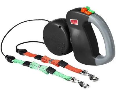 Produktbild von 3M Doppelte Einziehbare Hundeleine, Flexible Einziehbare Hundeleine Doppelleine fur Zwei Hunde für Zwei Hunde zum Spazierengehen Trainieren
