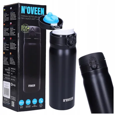 Obrázek produktu pro NOVEEN Matná láhev z nerezové oceli | 400 ml, černá