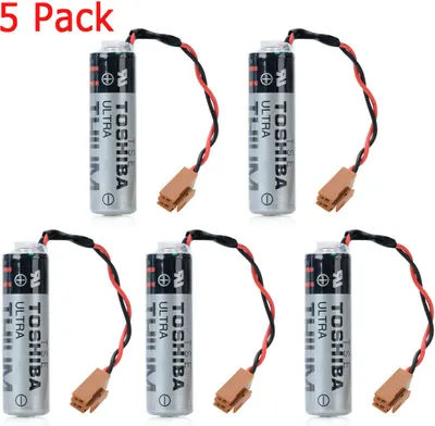 Obrázek produktu pro 5 kusů TOSHIBA ER6V / 3,6V PLC baterie pro systém Mitsubishi M64 s hnědým konektorem