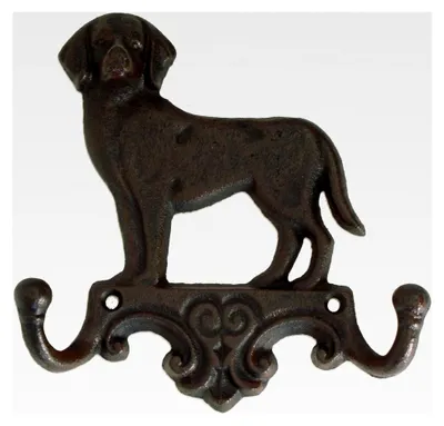 Produktbild von Kleiderhaken Hund aus Gusseisen - Wandhaken für Garderobe