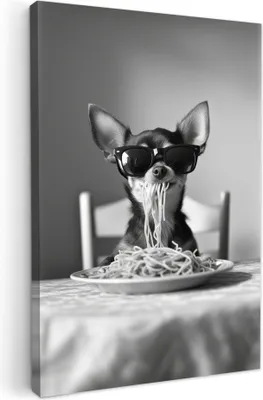 Produktbild von Leinwand Bilder 80x120 cm - Tiere, Komisch - Chihuahua, Wandbilder, Wanddeko Wohnzimmer, Bild