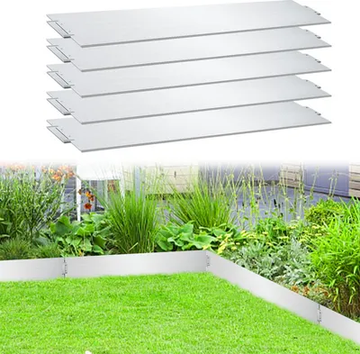 Produktbild von Jopassy Rasenkante Metall Beeteinfassung Mähkante Verzinkt Wegbegrenzung Beetumrandung Palisade 100x15cm 5m