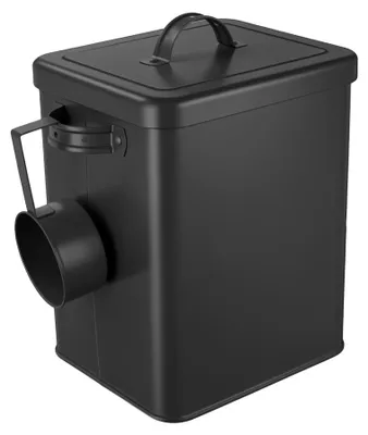 Aufbewahrungsbox mit Deckel, Metall, 6 l, schwarz