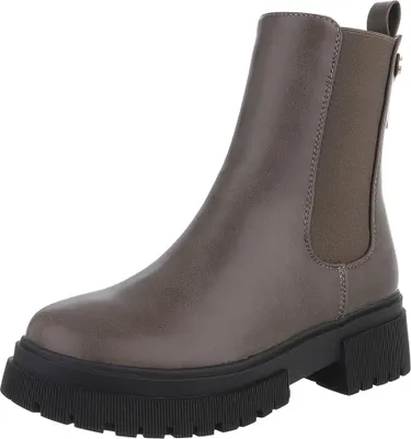 Produktbild von Ital-Design Damen Stiefeletten Chelsea Boots Leicht gefüttert Lederoptik Plateaustiefeletten 90515141 Grau Gr.  40