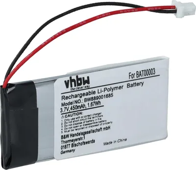 Produktbild von vhbw Akku Ersatz für Cardo BAT00003 für Wireless Headset Kopfhörer (450 mAh, 3,7 V, Li-Polymer)