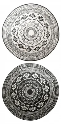 Image de Tapis de jardin réversible rond - D 180 x 0,8 cm - Motifs cercles