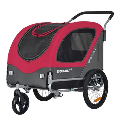 Produktbild von DOGGYHUT Large Fahrradanhänger & Hundebuggy 2 in 1 für Hunden bis 35kg Hundeanhänger Jogger Hundewagen mit Feststellbremse