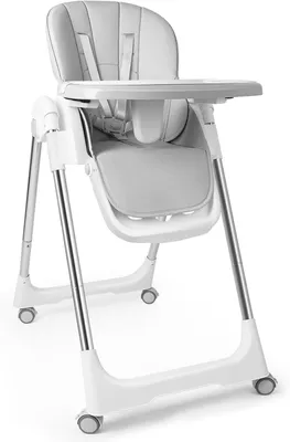 Produktbild von Baby-Essstuhl – Kinderstuhl – Sicheres Essen – Klappbar und verstellbar – 77 x 51 x 103 cm – Grau