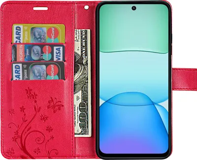 Produktbild von Xiaomi Redmi 13 Handyhülle Wallet Case Flip Cover Tasche Rot