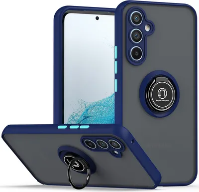 Produktbild von Galaxy A54 5G Hülle, Ring Halter Ständer Matte Transluzent TPU Rahmen Stoßfest Schutzhülle für Samsung Galaxy A54 5G Blau