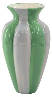 Produktbild von Blumenvasen – Faltenvase – Keramik – Lila/Grün – 16,5 x 16,5 x 29,5 cm