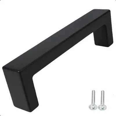 Productafbeelding van By MJM Atlanta handgrepen 96mm boormaat mat zwart RVS, set van 10