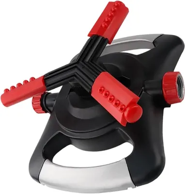 Immagine prodotto di Irrigatore per prato - Irrigatore rotante - Per irrigare il giardino - Sistema di irrigazione a 3 bracci - 24 x 17 x 12 cm - Blu