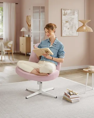 Produktbild von SONGMICS HOME Bürostuhl, Schreibtischstuhl, Drehstuhl, breite Sitzfläche zum Sitzen im Schneidersitz, modern, mit Kreuzfuß/Fußkreuz