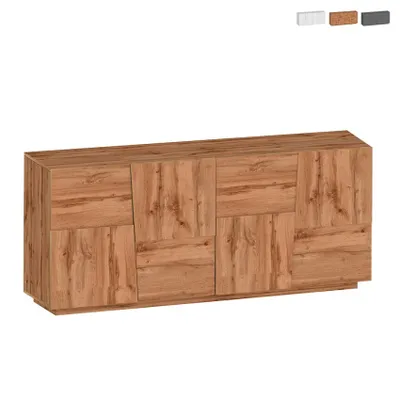 Produktbild von Moderne Anrichte Darill mit 4 Türen, 200x44x86, für Wohnzimmer - Eiche