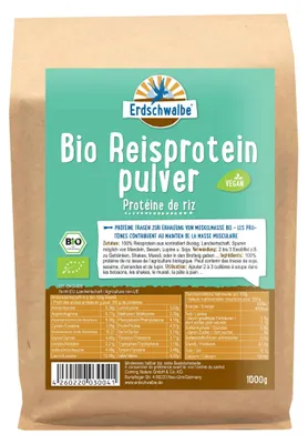 Produktbild von - Bio Reisprotein - veganes Protein - 1kg von Erdschwalbe