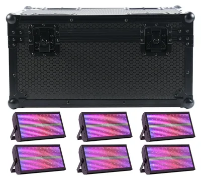 Image de Lumières stroboscopiques, puissance 200 W, modes depolyvalents, 6 lumières avec boîtier, prise UE
