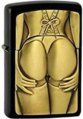 Produktbild von ZIPPO Feuerzeug 2004678 Golden Stocking Girl Black matte  Special Edition