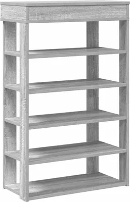 Zdjęcie produktu dla vidaXL Stojak na buty szary Sonoma 60x30x98 cm Materiał drewnopochodny