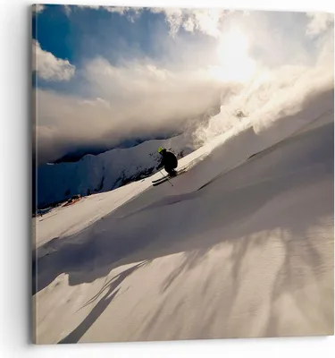 Produktbild von Bild auf Leinwand - Leinwandbild - Berge Ski Winter - 70x70cm - Wand Bild - Wanddeko - Wandbilder - Leinwanddruck - Bilder - Kunstdruck - Wanddekoration - Leinwand bilder - Wandkunst - AC70x70-0511