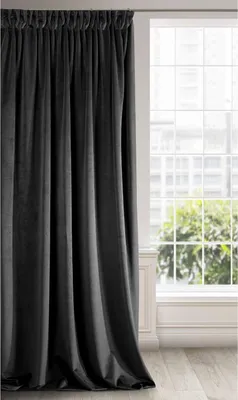 Immagine prodotto di Tenda oscurante con passanti, in velluto nero liscio, 140 x 270 cm