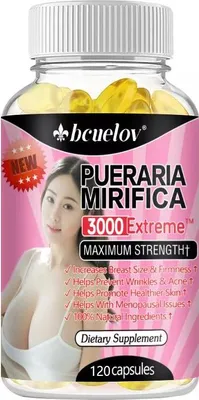 Produktbild von Pueraria Mirifica 1000mg (120 Kapseln) Nahrungsergänzungsmittel, Frauen, Brust