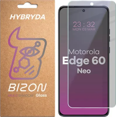Produktbild von Hybridglas mit Privatschutzfilter für Motorola Edge 60 Neo, Bizon Glass Mule Shadow, Matt