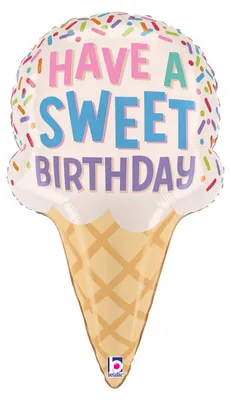 Produktbild von Shape Folienballon "Have a sweet Birthday" Eis | 71 cm