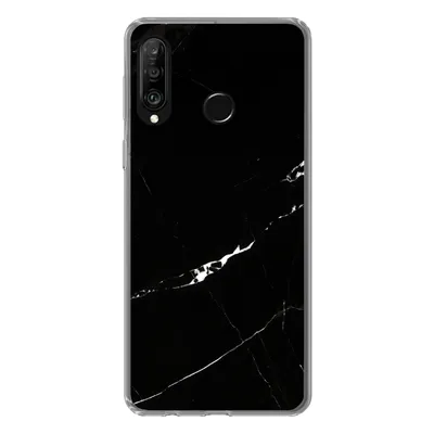 Produktbild von MuchoWow® Handyhülle Schutzhülle Hülle für Huawei P30 Lite Marmor - Schwarz - Natursteine Silikon Softcase Handy Hülle - Handyhülle